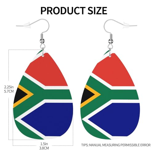 South African flag Pattern leather earrings