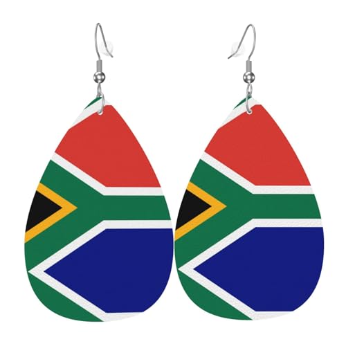 South African flag Pattern leather earrings