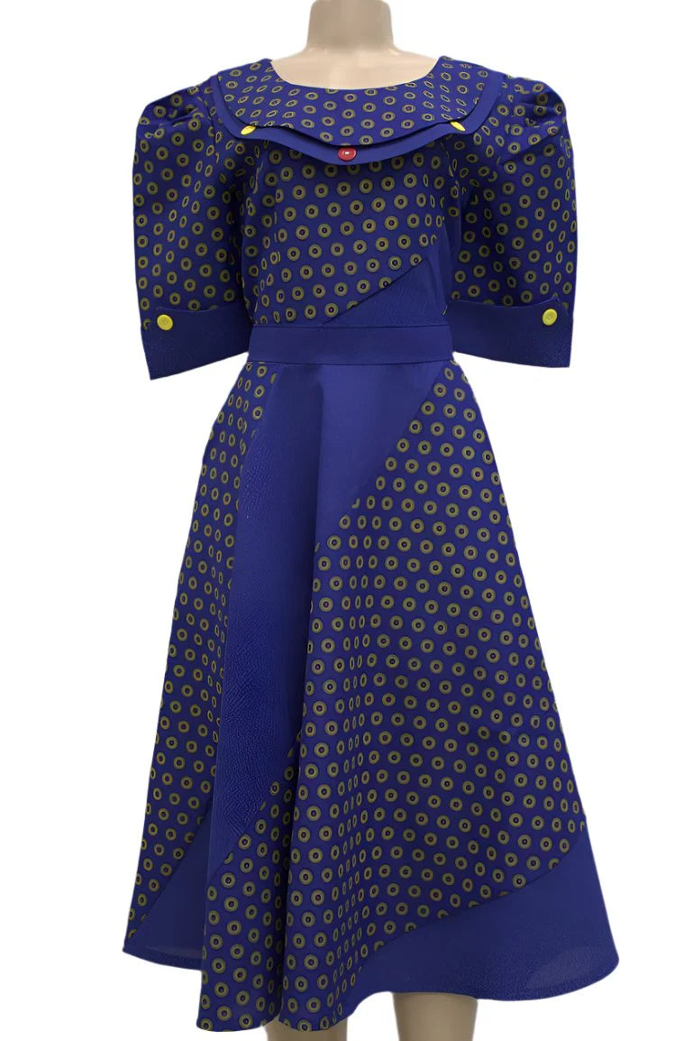 Ladies Button Detail Traditional Dress